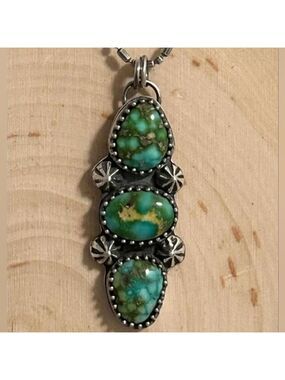 Sonoran Gold Turquoise and Silver Pendant